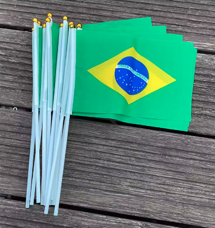100 pc Brazil Hand flag Waving National Flag
