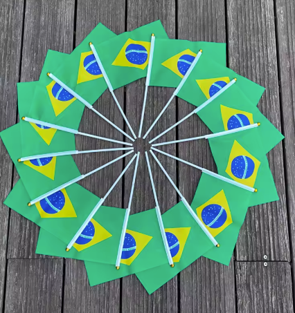 100 pc Brazil Hand flag Waving National Flag