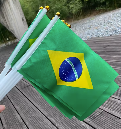 100 pc Brazil Hand flag Waving National Flag