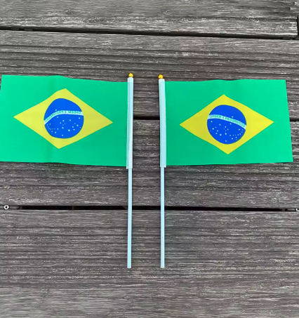 100 pc Brazil Hand flag Waving National Flag