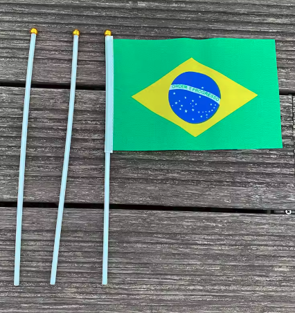 100 pc Brazil Hand flag Waving National Flag